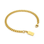 Pulseira Hudson Gold para homem produzida em aço inoxidável dourado estilo corrente da marca Twobrothers.