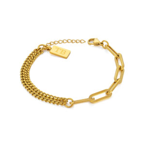 Pulseira Vittoria Gold para mulher de estilo pulseira corrente dourada em aço inoxidável da marca portuguesa Twobrothers