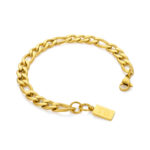 Pulseira Warren Gold para homem produzida em aço inoxidável dourado estilo corrente da marca Twobrothers.