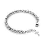 Pulseira Masculina Chicago em Aço inoxidável com um crucifixo produzido pela marca Twobrothers.