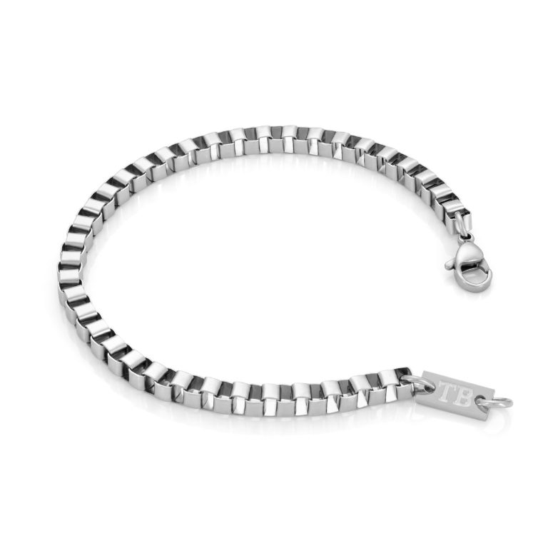 Pulseira San Diego para homem em aço inoxidável prateado para um estilo simples e discreto da marca twobrothers em portugal.