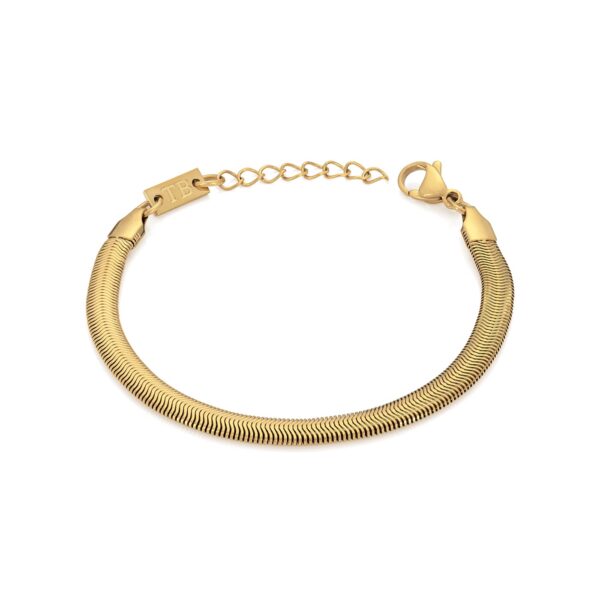 Pulseira Sophie Gold fina e discreta em aço inoxidável dourado para mulher da marca Twobrothers.