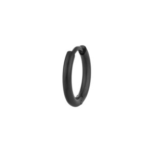 Boucle d'oreille en acier inoxydable Créoles noir pour Homme 10mm