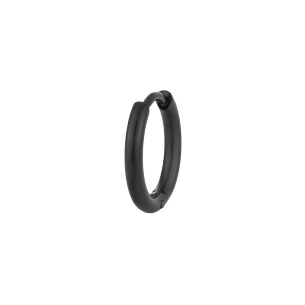 Boucle d'oreille en acier inoxydable Créoles noir pour Homme 10mm