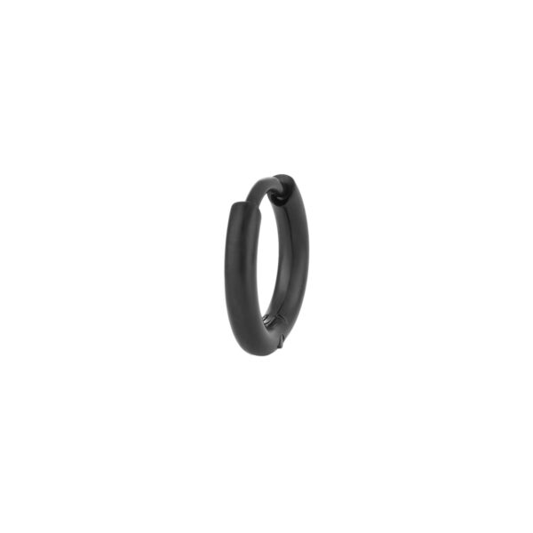 Boucle d'oreille en acier inoxydable Créoles noir pour Homme 8mm