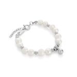 bracelet en acier inoxydable pour femme avec avec Perles