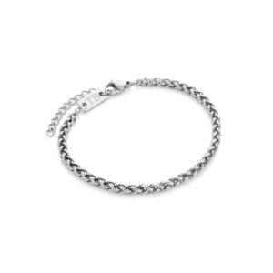 bracelet en acier inoxydable argenté pour femme Leonora
