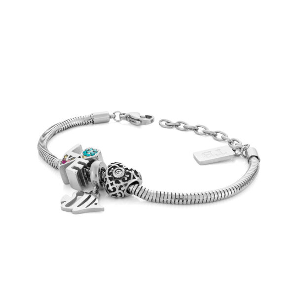 bracelet en acier inoxydable pour femme avec Love avec Brillantes