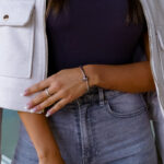 bracelet en acier inoxydable pour femme avec Tête de Mort avec Brillantes