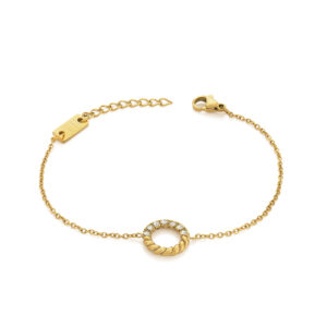 bracelet en acier inoxydable argenté pour femme avec brillantes