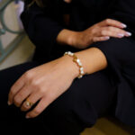 bracelet en acier inoxydable pour femme avec avec Perles