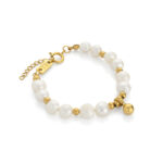 bracelet en acier inoxydable pour femme avec avec Perles