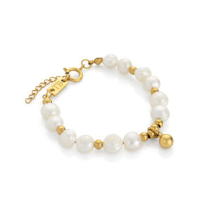 bracelet en acier inoxydable pour femme avec avec Perles