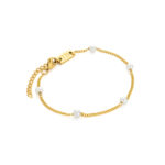 bracelet en acier inoxydable doré pour femme Lucy avec perles