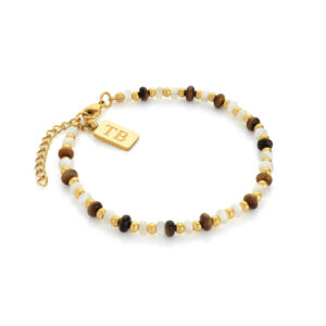bracelet en acier inoxydable doré pour femme Margaret avec Pierres Naturelles