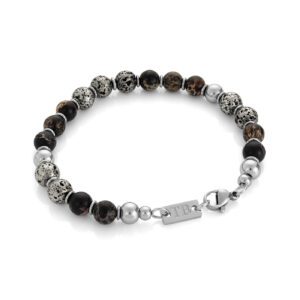 Bracelet pour Homme denver en acier inoxidable et pierres naturelles