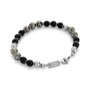 Bracelet pour Homme Medford en acier inoxidable et pierres naturelles