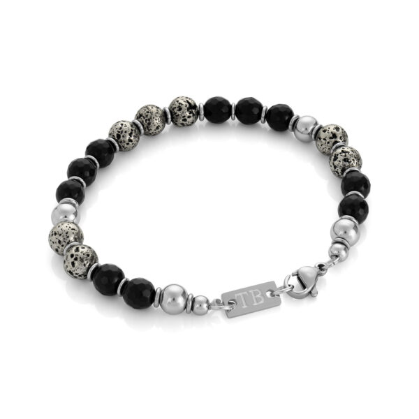 Bracelet pour Homme Medford en acier inoxidable et pierres naturelles
