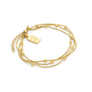 bracelet triple en acier inoxydable doré pour femme Geovanna