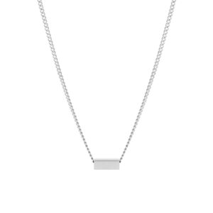 Collier pour femme en acier inoxydable argenté minimal Personnalisable