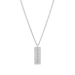 Collier pour femme en acier inoxydable argenté avec Plaque Personnalisée