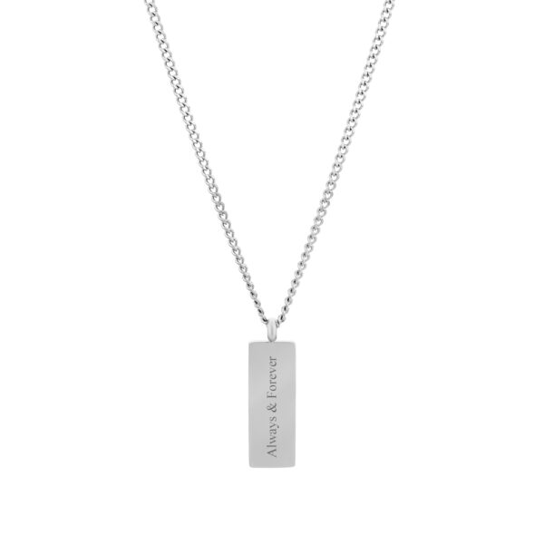 Collier pour femme en acier inoxydable argenté avec Plaque Personnalisée