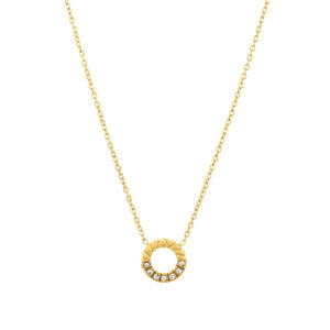 Collier pour femme en acier inoxydable doré avec Brilliantes