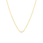Collier pour femme en acier inoxydable doré avec une perle