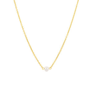 Collier pour femme en acier inoxydable doré avec une perle