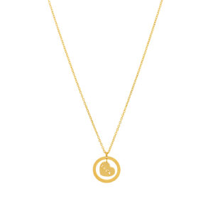 Collier pour femme en acier inoxydable doré avec médaille luck