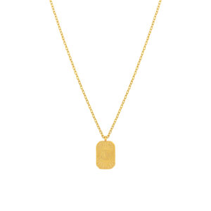 Collier pour femme en acier inoxydable doré avec un pendentif en forme de lune