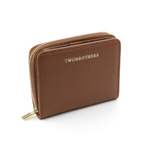 portefeuille pour femme Mary en cuir véritable marrón avec une texture granuleuse