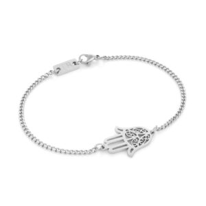 Bracelet pour Homme en acier inoxidable avec pendentidf main de fatima
