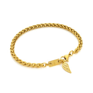 Bracelet pour Homme en acier inoxidable doré collin aile