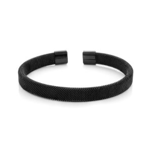 Bracelet jonc noir pour Homme en acier inoxidable Manalapan