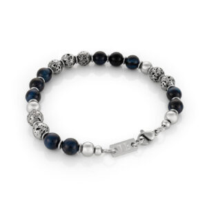 Bracelet pour Homme en acier inoxidable et pierres naturalles williams