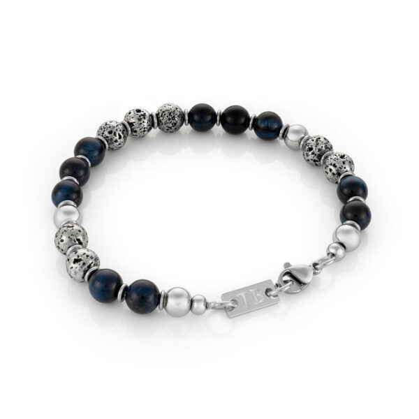 Bracelet pour Homme en acier inoxidable et pierres naturalles williams