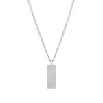 Collier en acier inoxidable argenté por homme Minimalist