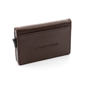 Portefeuille porte-cartes en cuir véritable de qualité, marron pour Homme