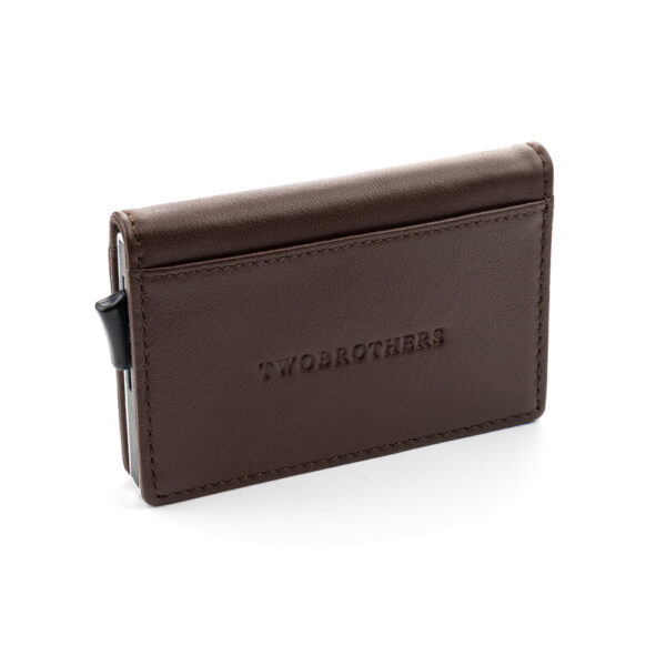 Portefeuille porte-cartes en cuir véritable de qualité, marron pour Homme