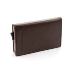 Portefeuille porte-cartes en cuir véritable de qualité, marron pour Homme