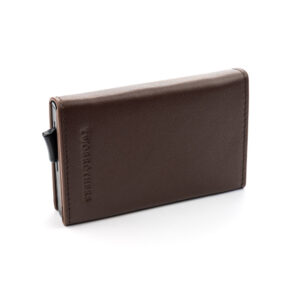 Portefeuille porte-cartes en cuir véritable de qualité, marron pour Homme
