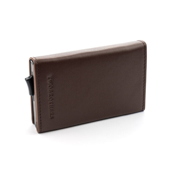 Portefeuille porte-cartes en cuir véritable de qualité, marron pour Homme