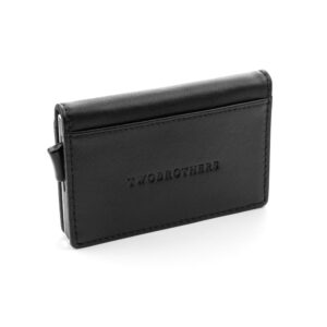 Portefeuille porte-cartes en cuir véritable de qualité, noir pour Homme