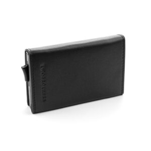 Portefeuille porte-cartes en cuir véritable de qualité, noir pour Homme