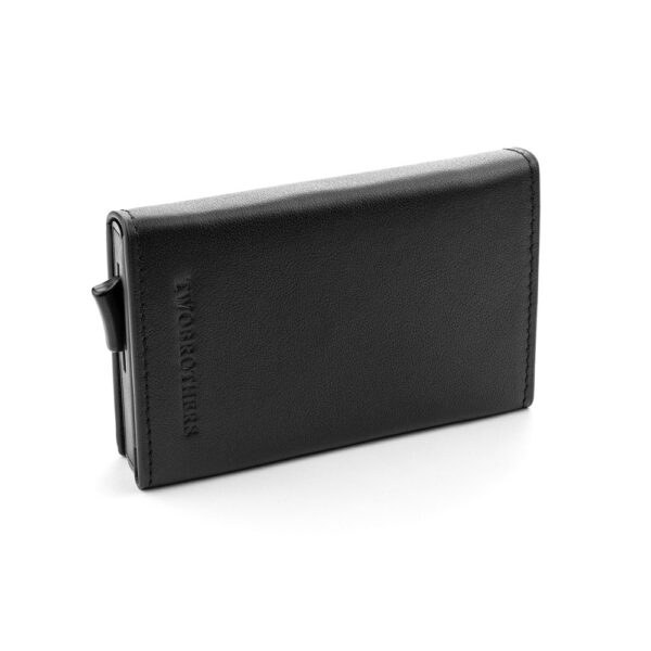 Portefeuille porte-cartes en cuir véritable de qualité, noir pour Homme