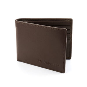 Portefeuille en cuir marron véritable de qualité, noir pour Homme