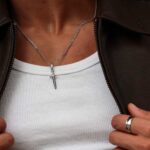 Collier Maille Gourmette argentée pour Homme Épée – Image 3