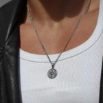 Collier Maille Gourmette argentée pour Homme Oeil Turc – Image 2