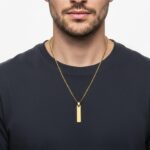 Collier Maille Gourmette dorée avec médaille personnalisée Boston – Image 2